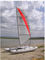 White / Red Inflatable Sailing Catamaran 6.05sqm Mainsail 2.2m Width With Two Sails supplier
